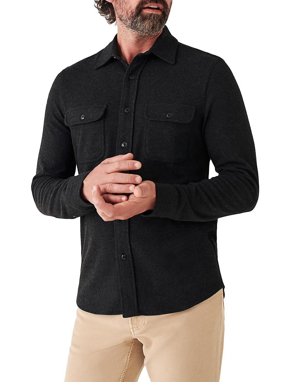 Faherty Legend Sweater Shirt Heathered Black Twill S Product Image