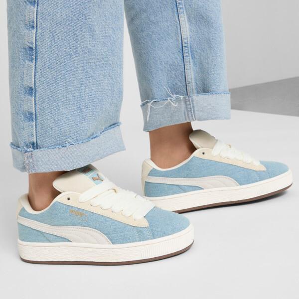 PUMA Suede XL Denim Women's Sneakers in Blue Horizon/Sugared Almond/Gum Product Image