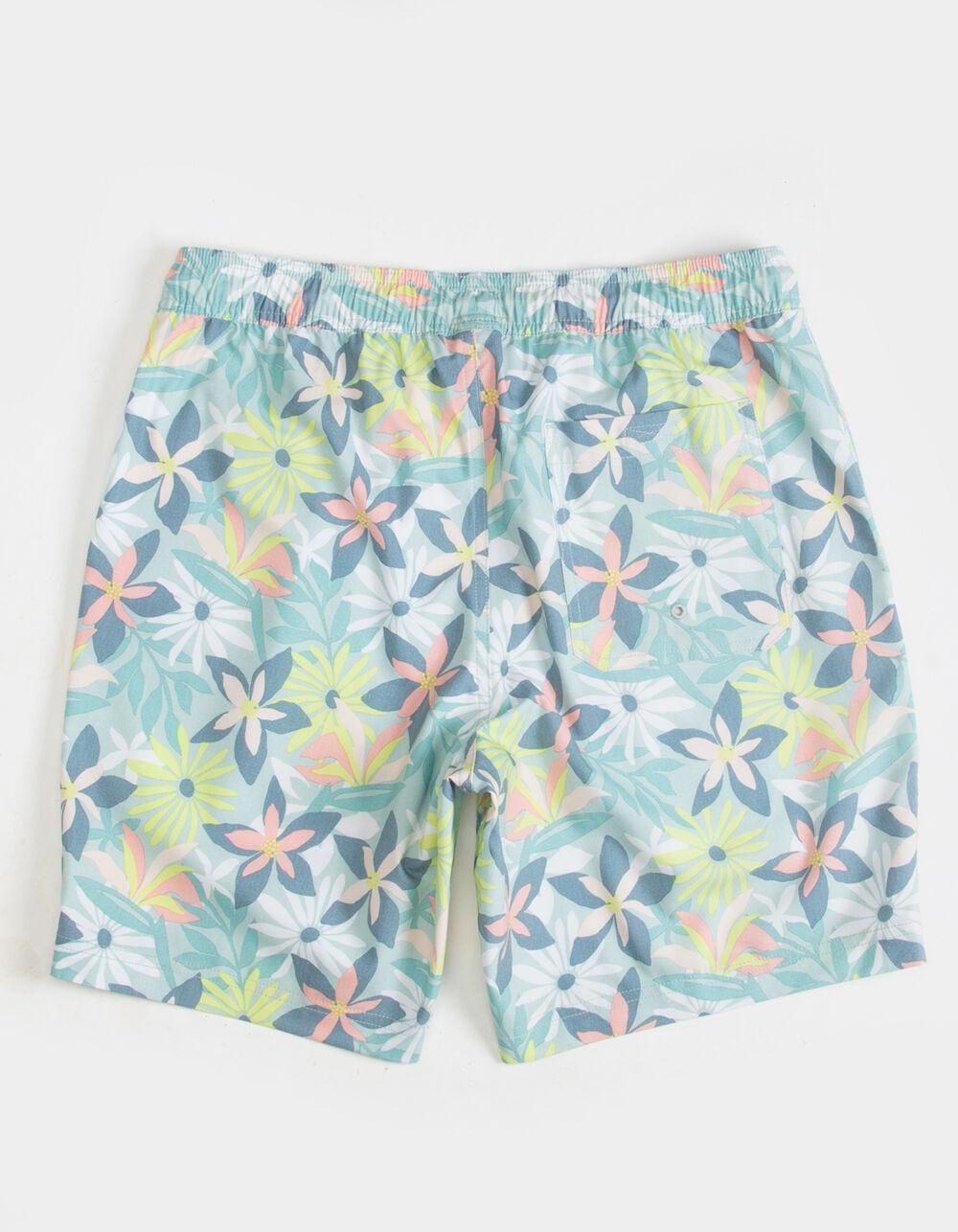 BLUE CROWN Paradise Daisies Mens 7" Swim Shorts Product Image