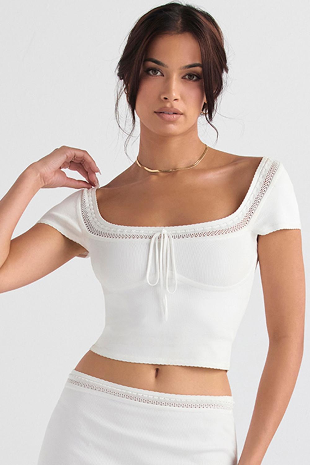Nola Ivory Dainty Knit Top Product Image