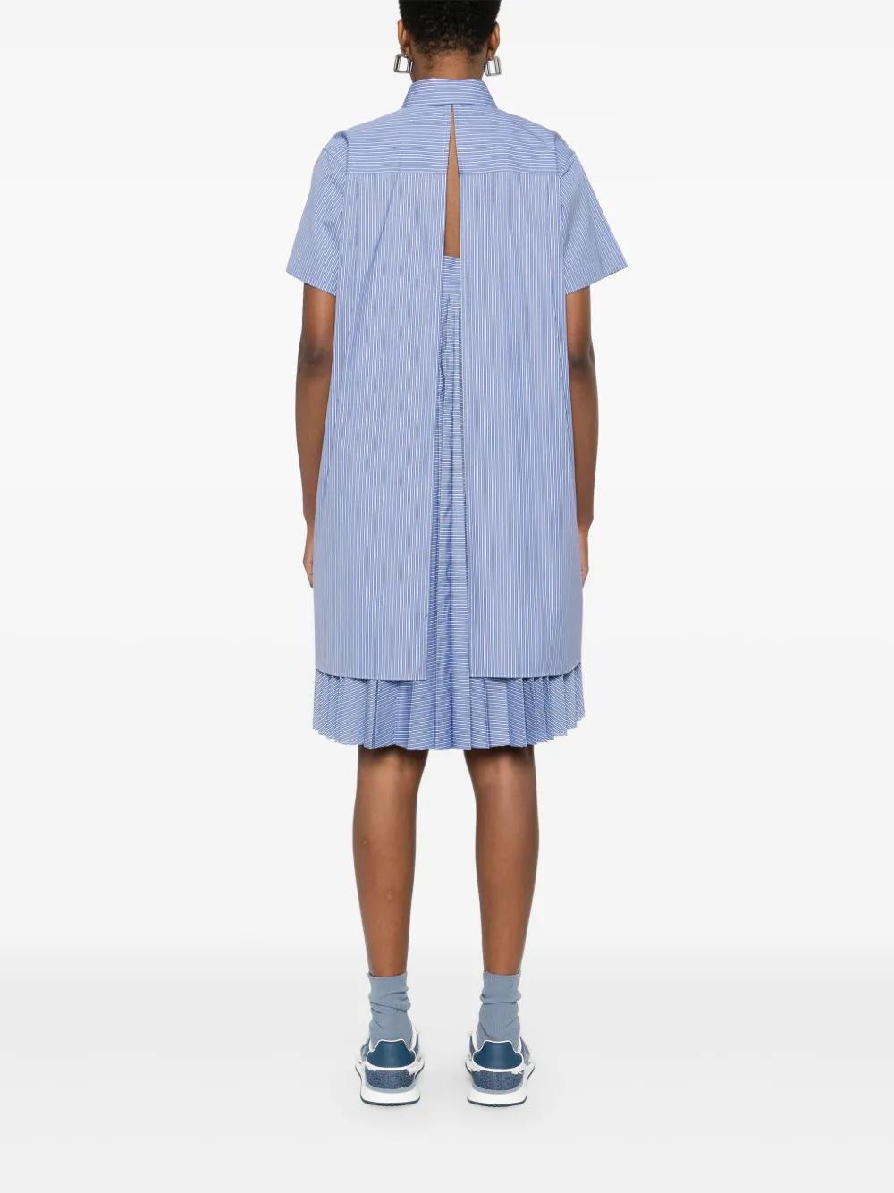 SACAI Striped Mini Dress In Blue Product Image