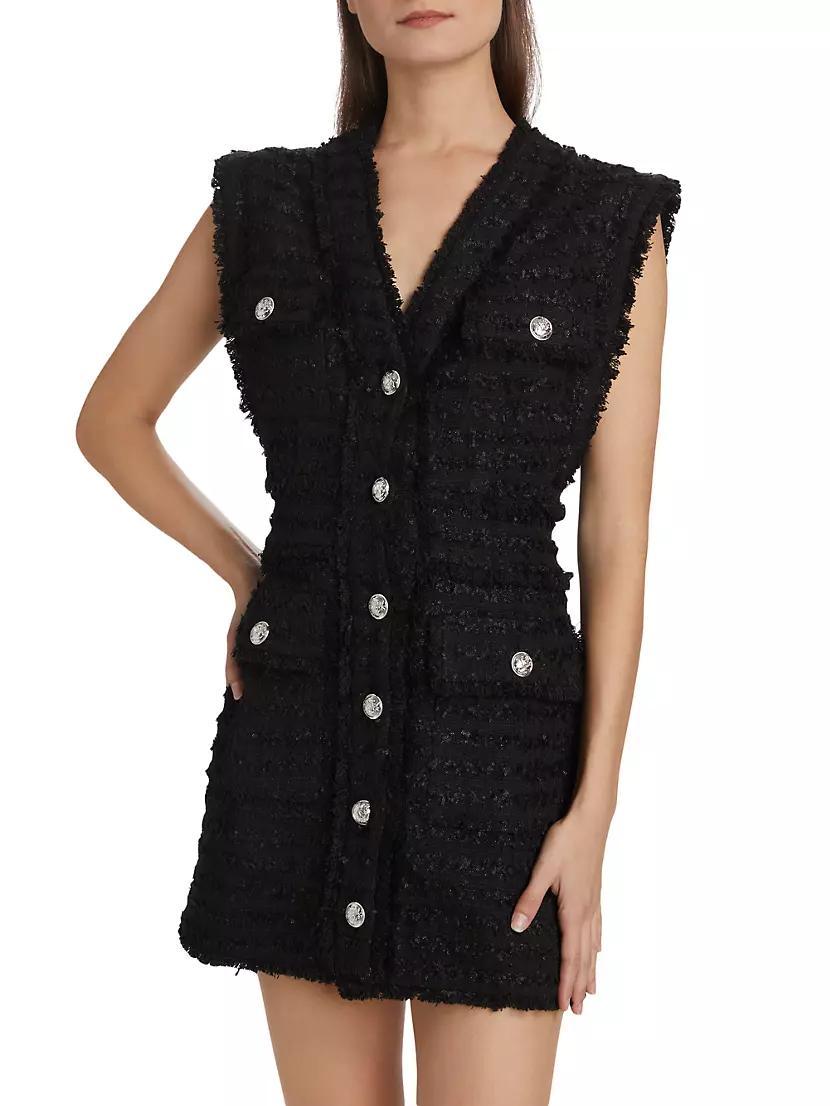 Sylvia Fringed Tweed Minidress Product Image