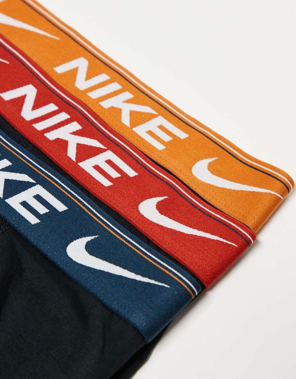 Nike Dri-FIT ultra comfort 3 pack briefs with colored waistband in orange/red/navy Product Image