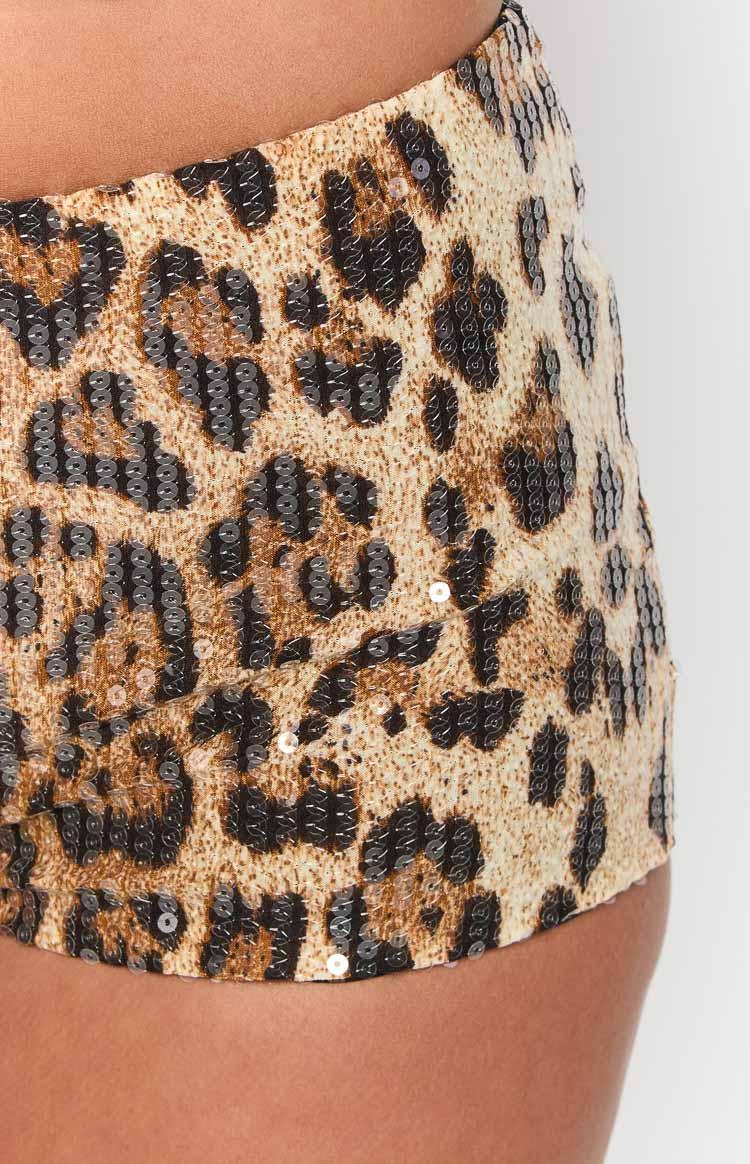 Calithea Leopard Sequin Micro Shorts Girls Product Image