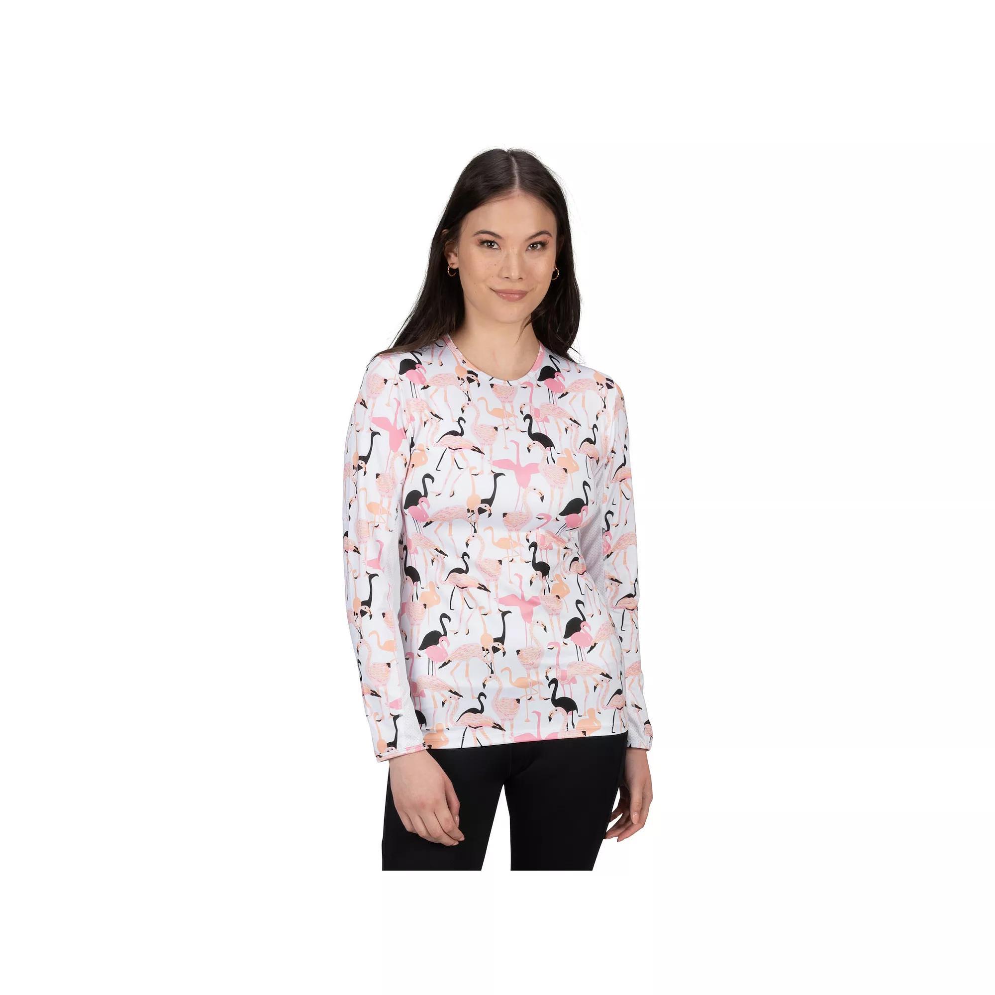 Women's Nancy Lopez Aspiration Long Sleeve Golf Tee, Size: Medium, Whiteblack Team Product Image