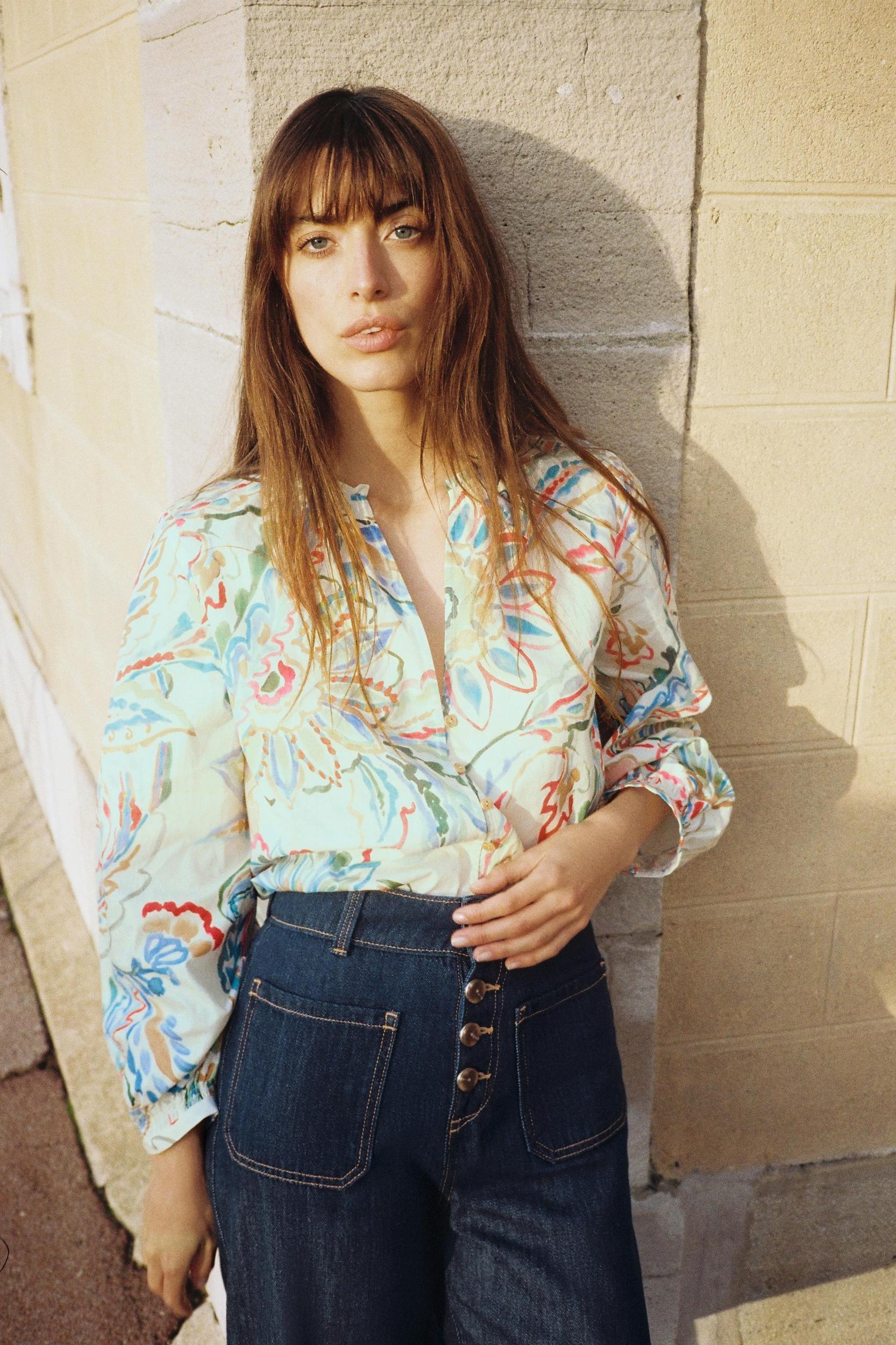 PRINTED POPLIN BLOUSE Product Image