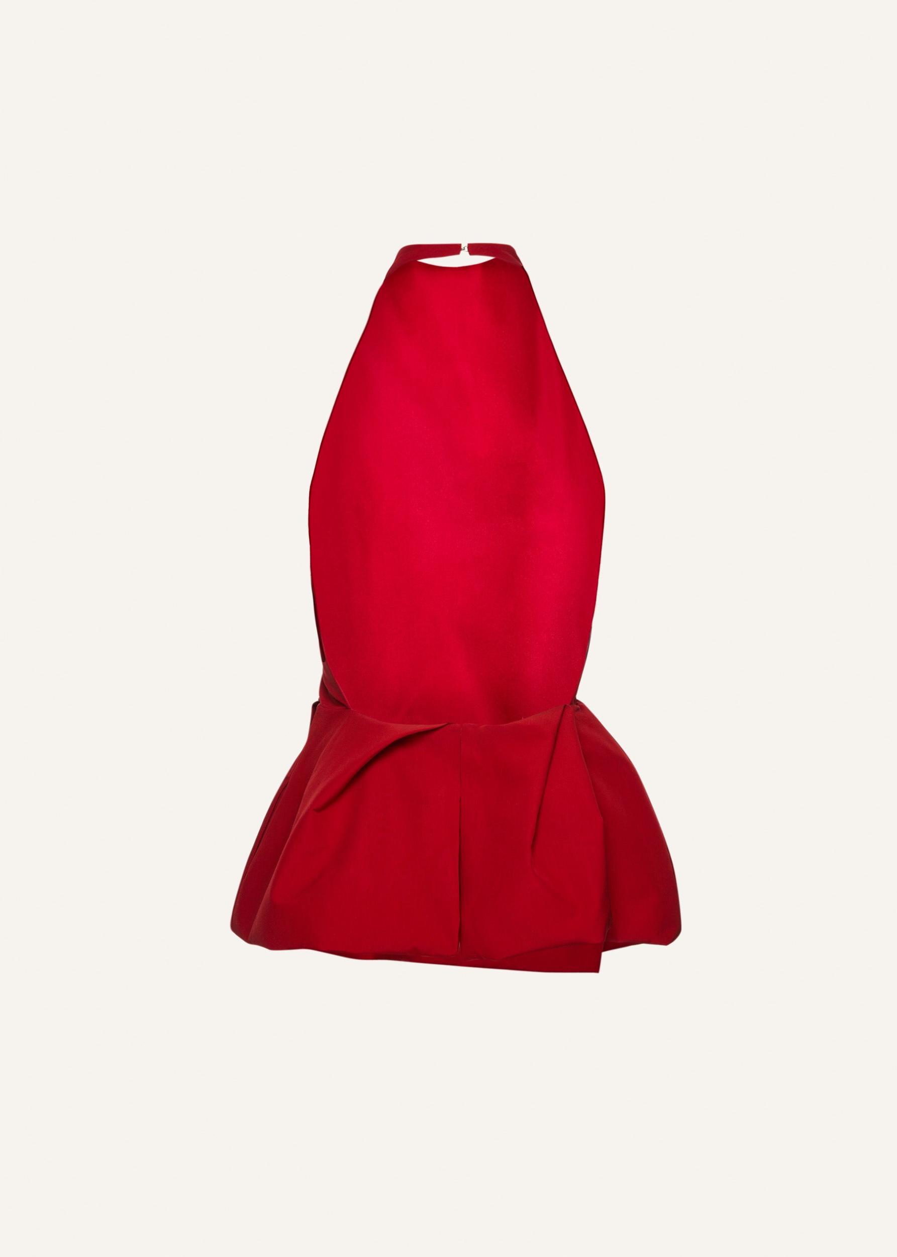 Halter peplum top in red Product Image