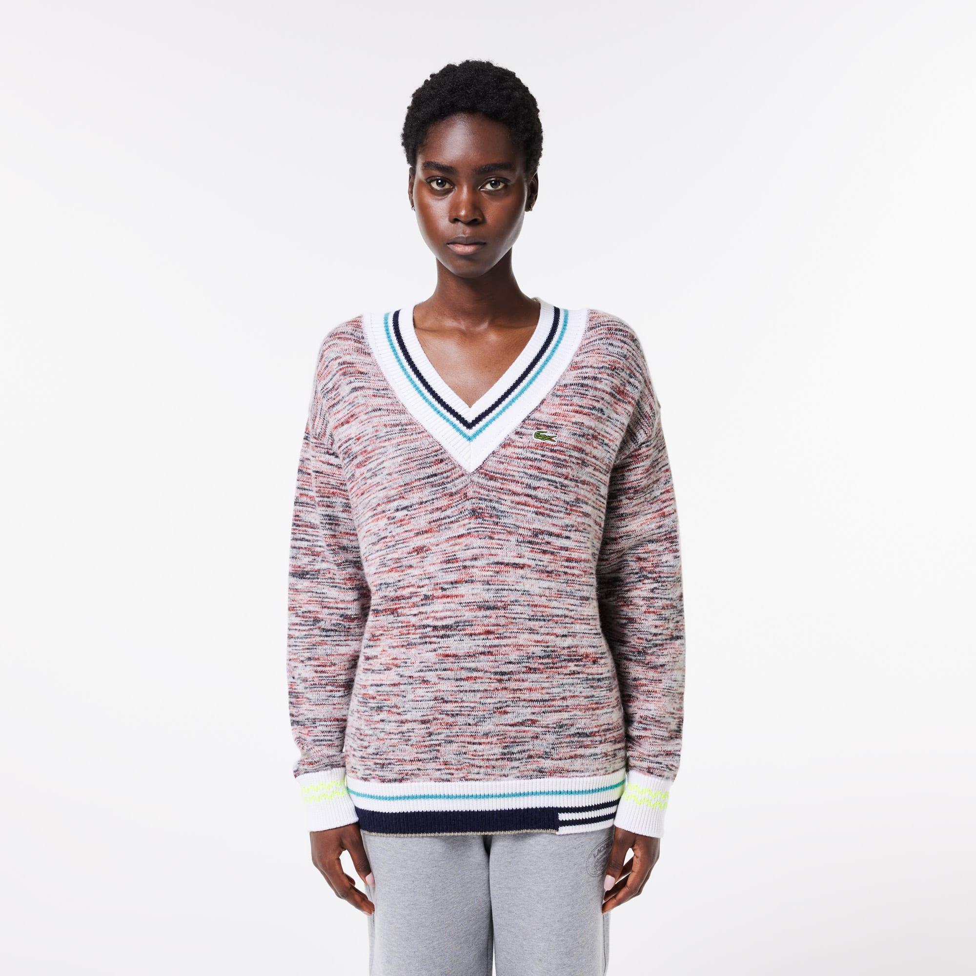 Women's Cotton and Alpaca Wool V-Neck Sweater Product Image