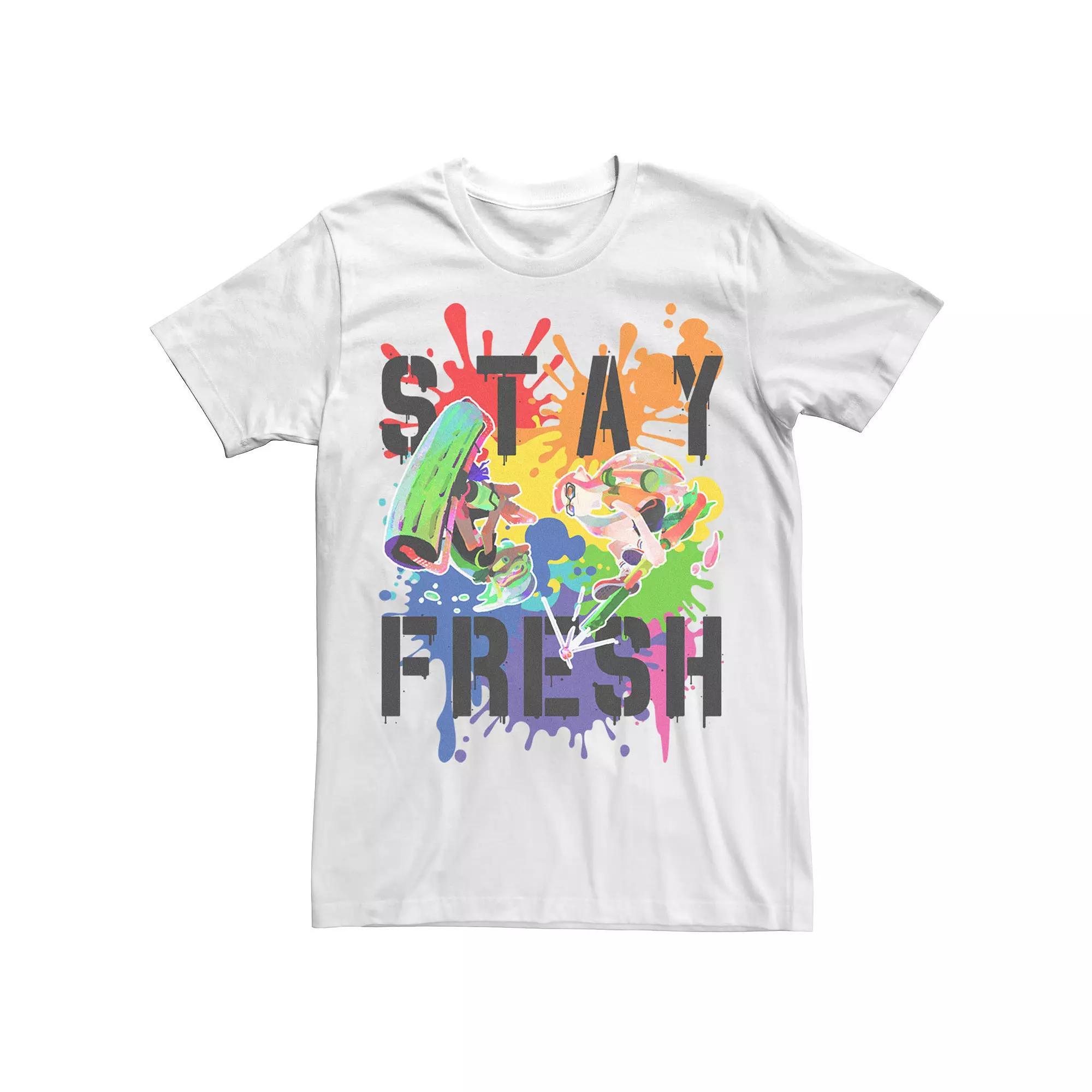 Men's Splatoon Stay Fresh Splat Tee, Size: Medium, White Product Image