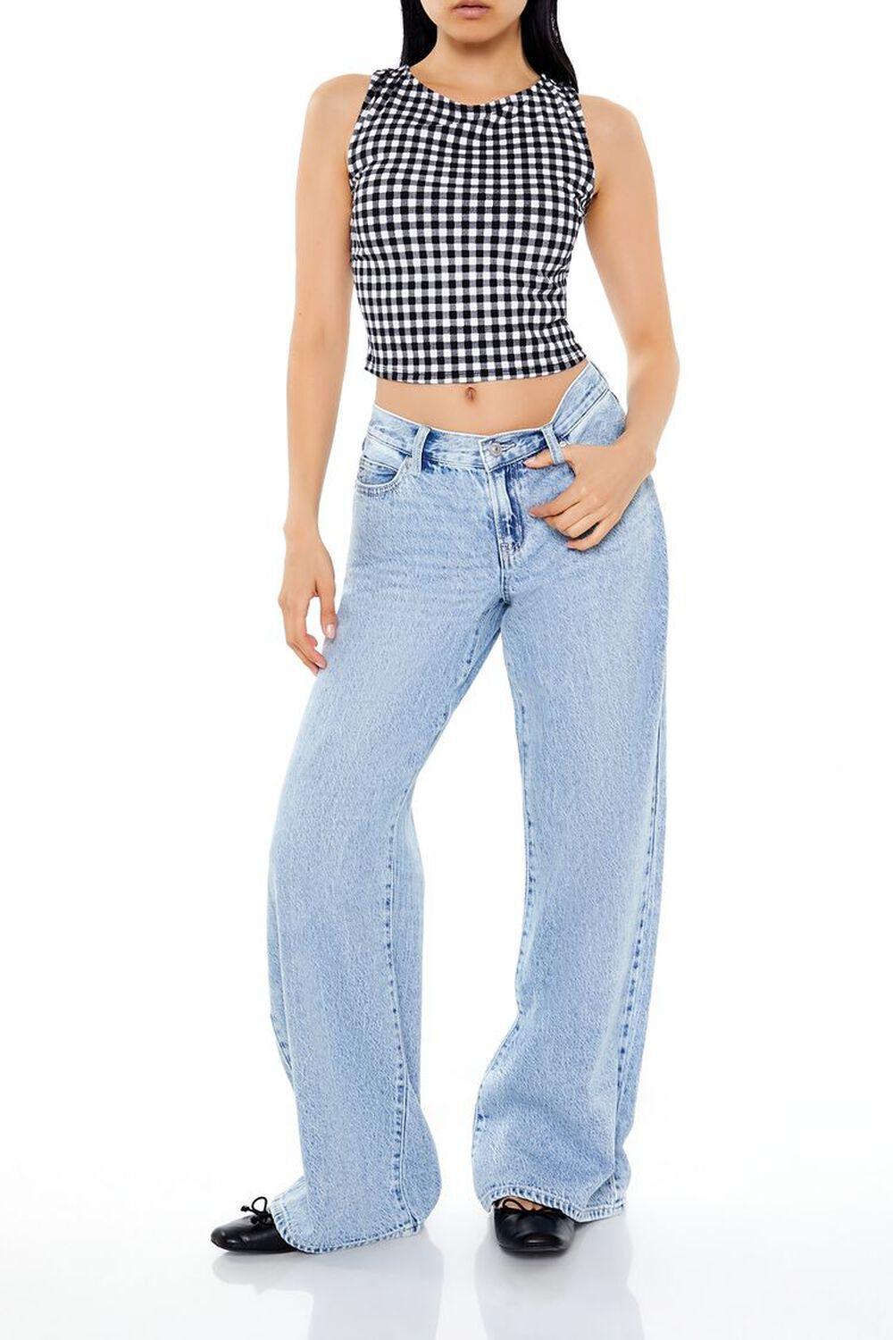 Gingham Sleeveless Crop Top | Forever 21 Product Image