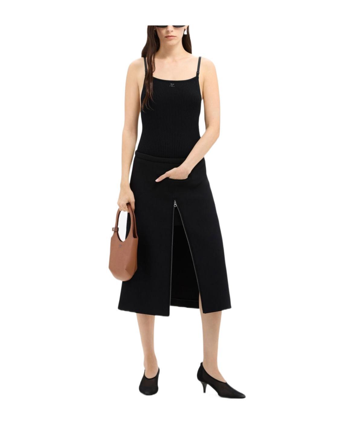 COURRÈGES Black Rib Tank Top Product Image
