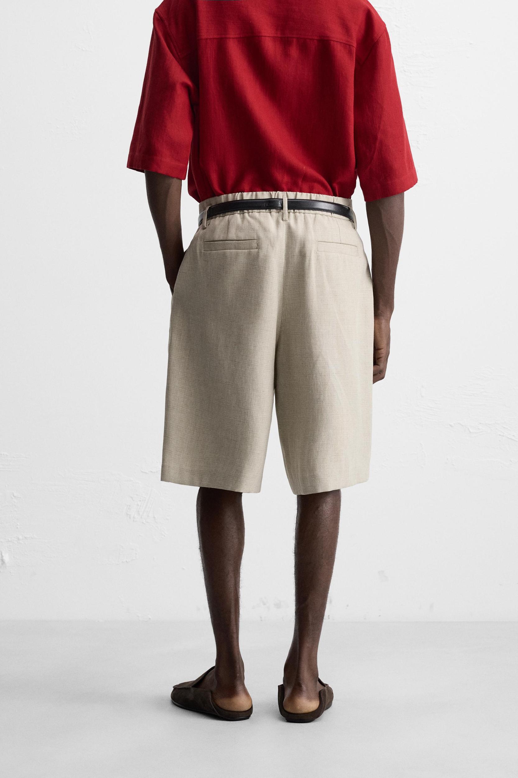 PLEATED WIDE FIT BERMUDA SHORTS Product Image
