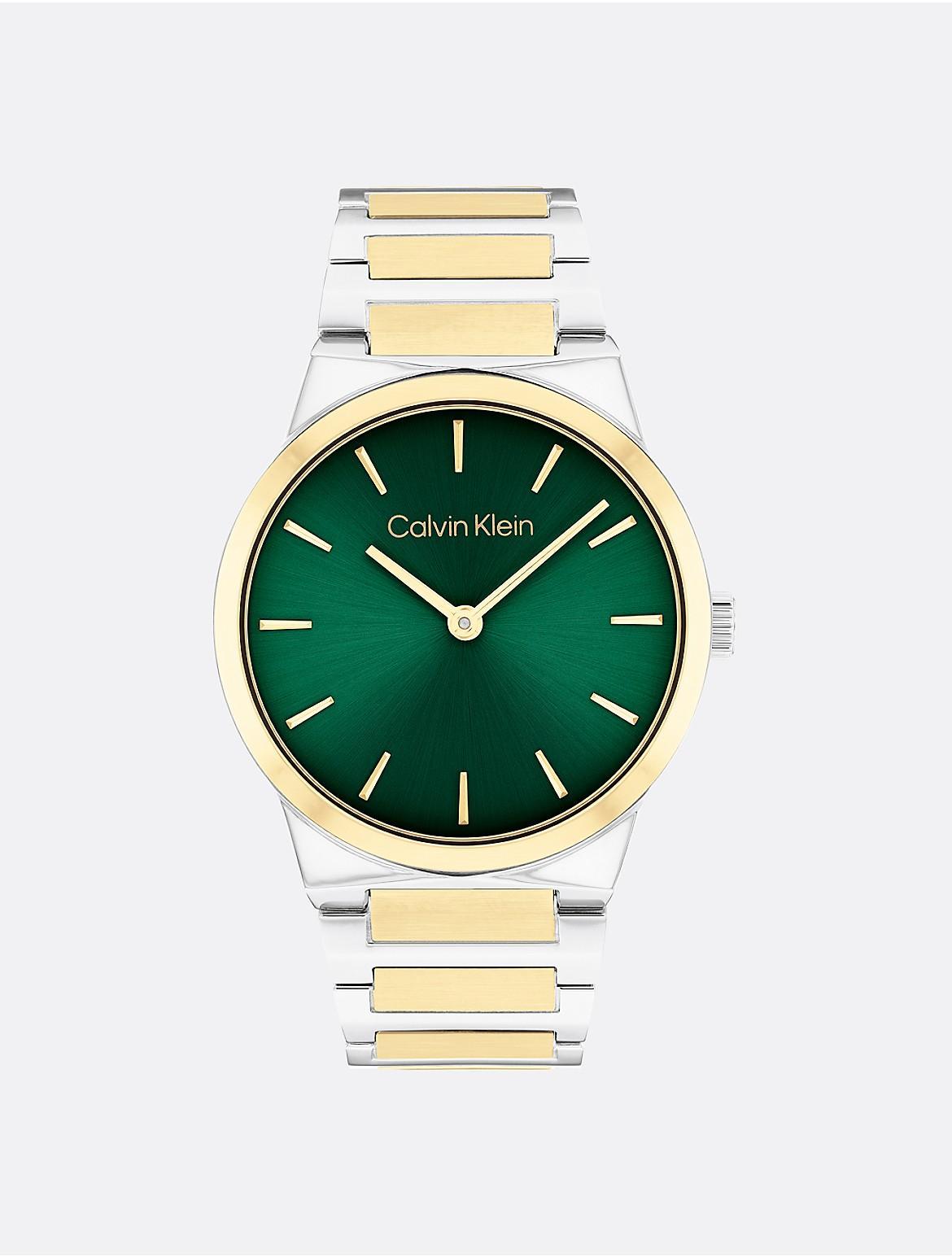 Calvin Klein Men's Minimalist Integrated Link Bracelet 32mm Watch - Green Product Image
