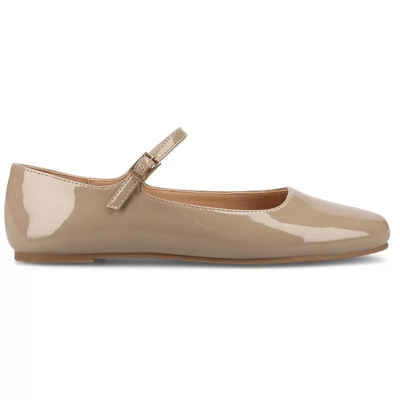 Journee Carrie Womens Mary Jane Flats Brown Patent Product Image