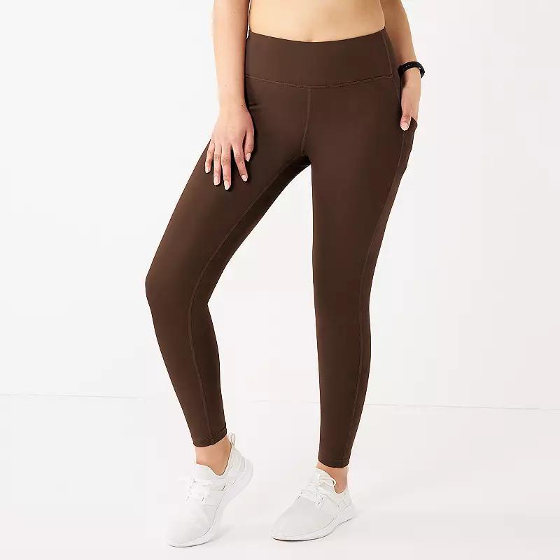Women's Tek Gear® Ultrastretch High-Waisted Side Pocket 7/8 Leggings, Size: Large, Kalari Green Product Image