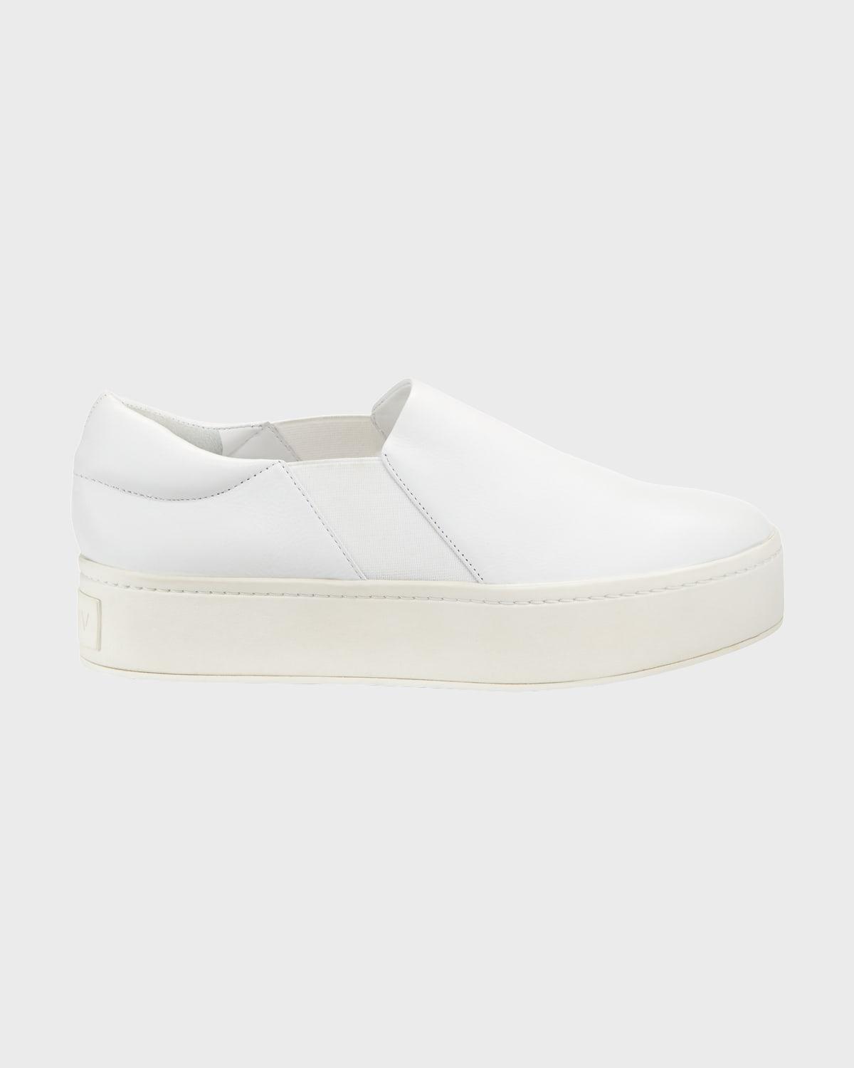 Warren Leather Platform Skate Sneakers, Plaster White Product Image