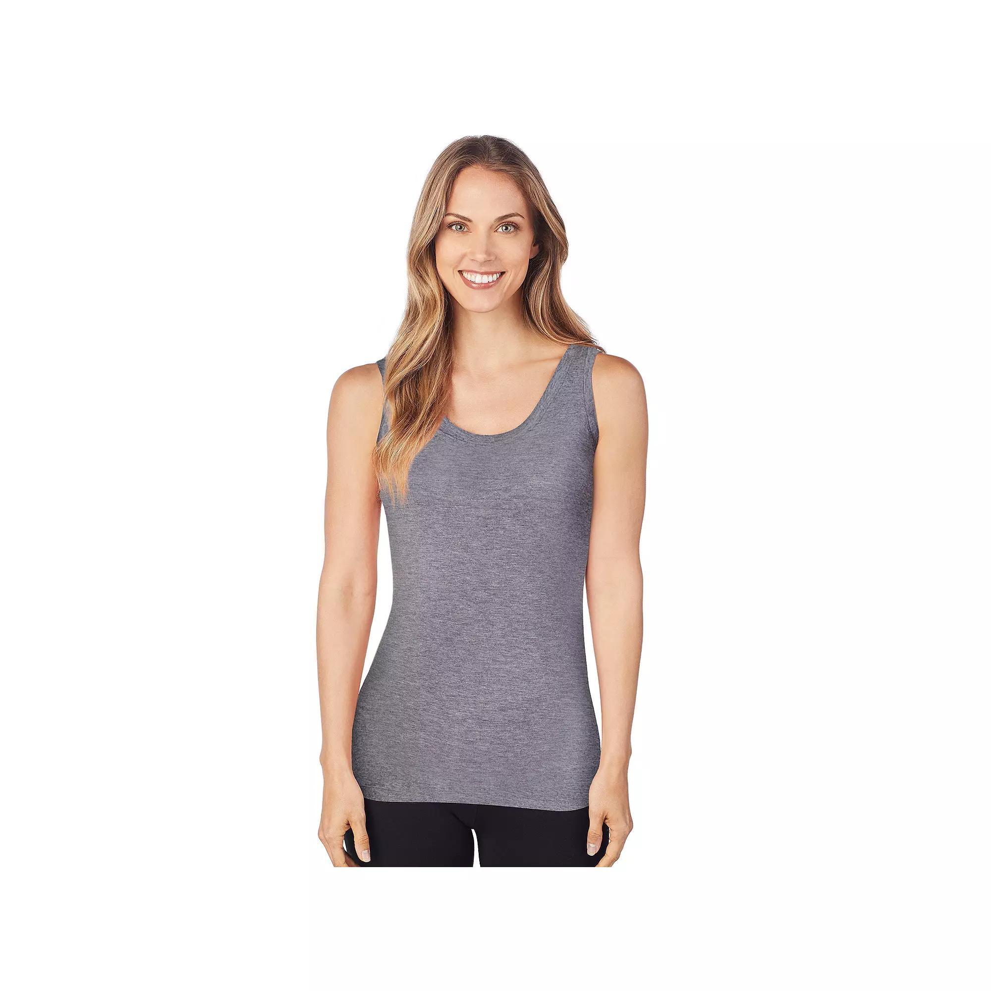 Women's Cuddl Duds® Reversible Softwear with Stretch Tank Top, Size: Large, Grey Heather Product Image