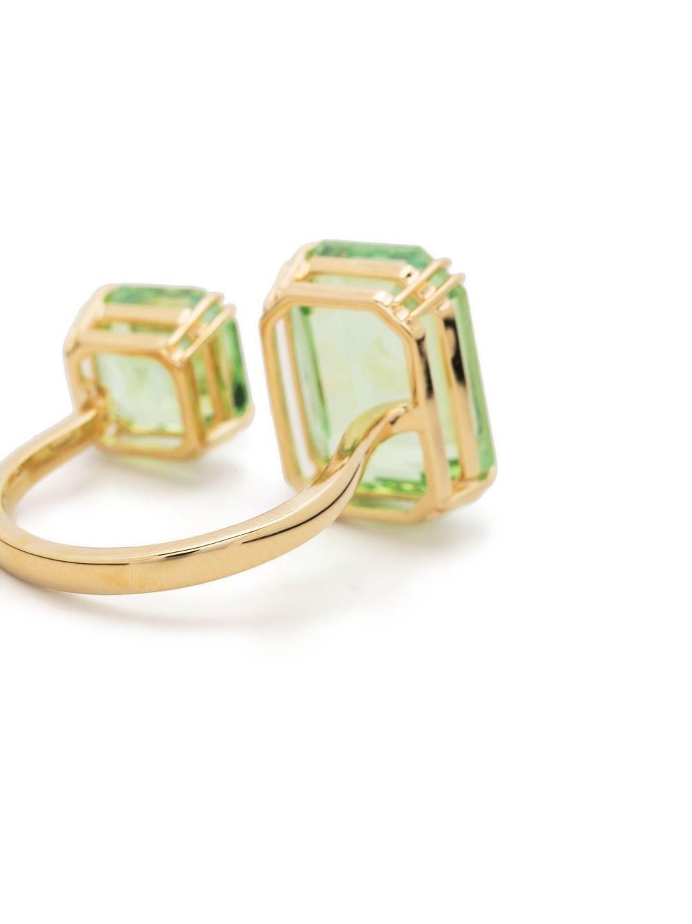 SWAROVSKI Millenia Cocktail Ring Gold Shiny Peridot In Green Product Image