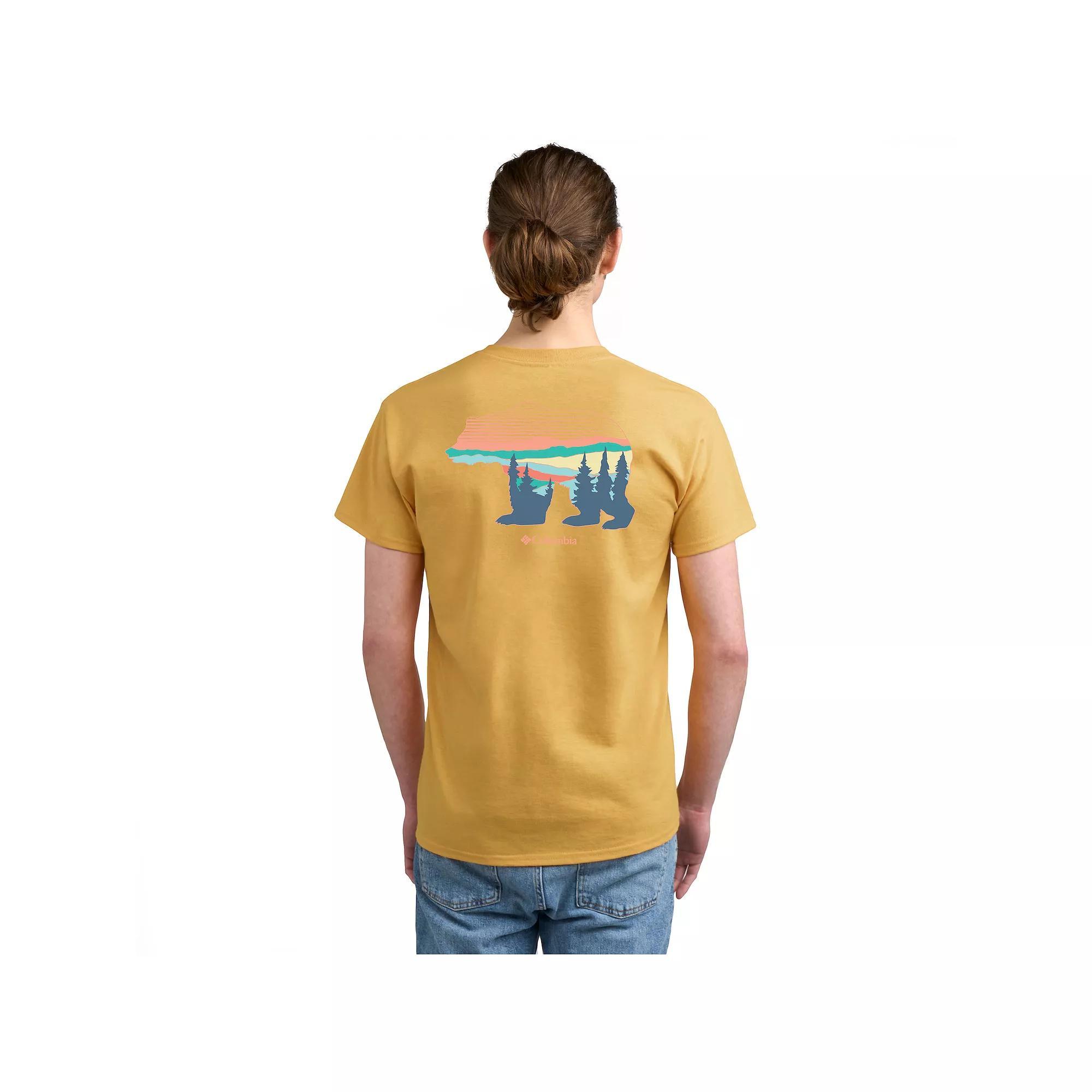 Men's Columbia Americana Adventure Print Short Sleeve Graphic Tee, Size: XL, New Yellow Product Image