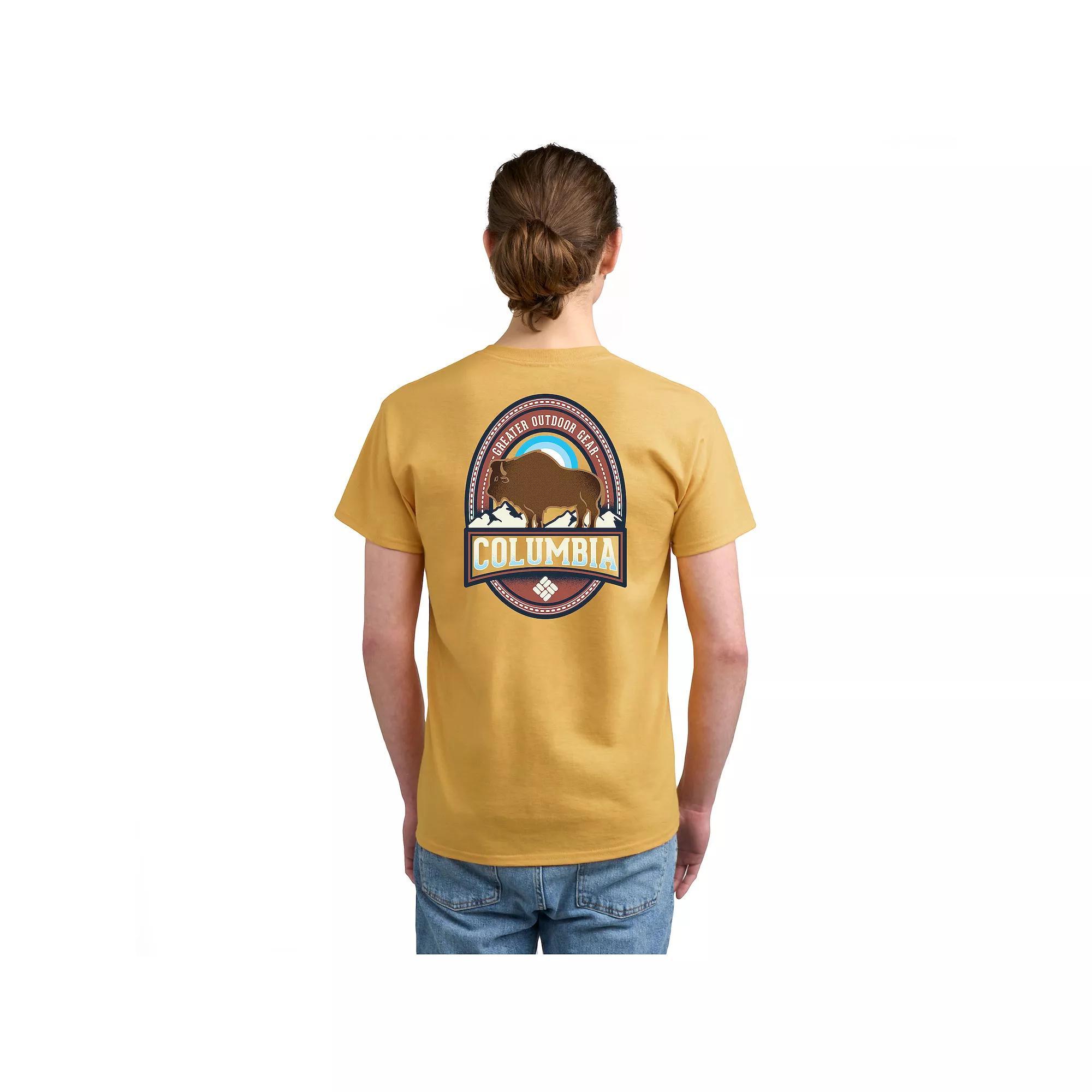 Men's Columbia Americana Adventure Print Short Sleeve Graphic Tee, Size: Small, Grey Gray Eagle Product Image