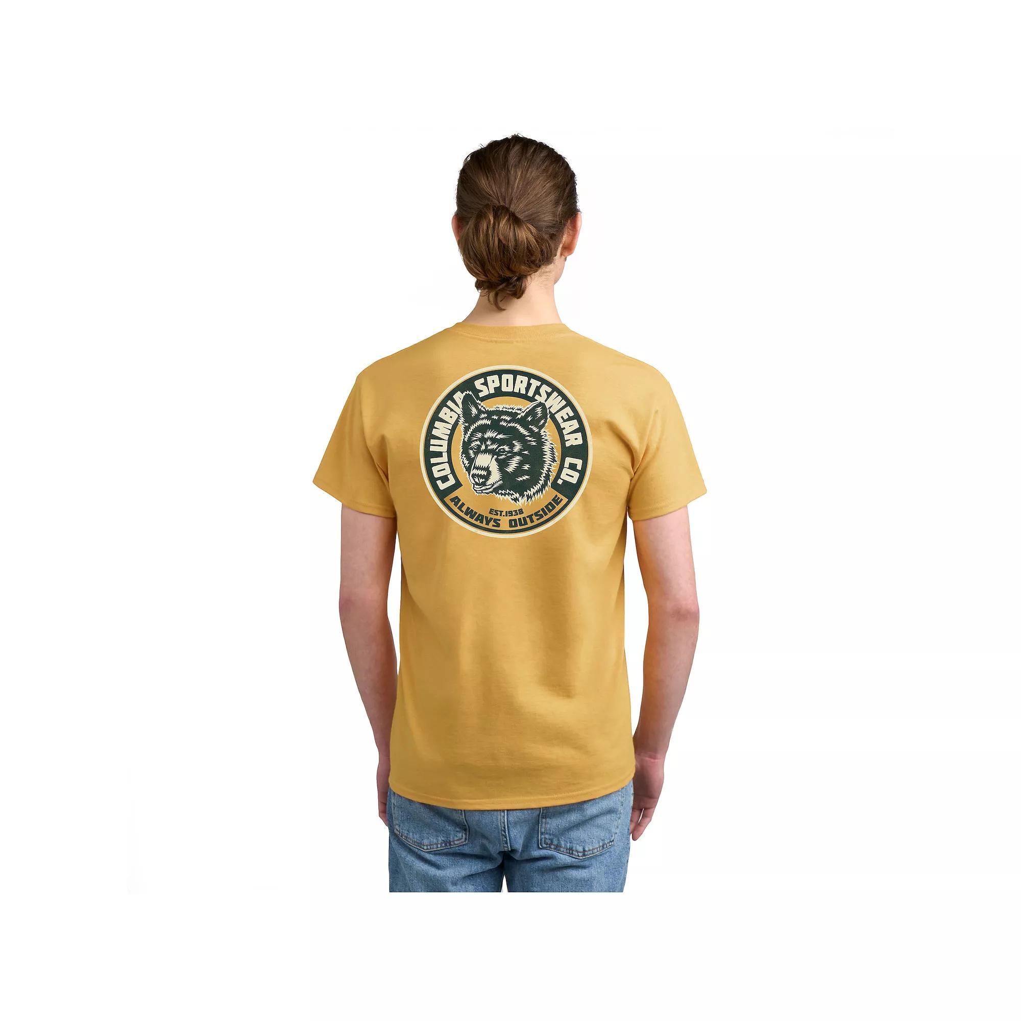 Mens Columbia Short Sleeve Graphic Tee Yellow Bear Product Image
