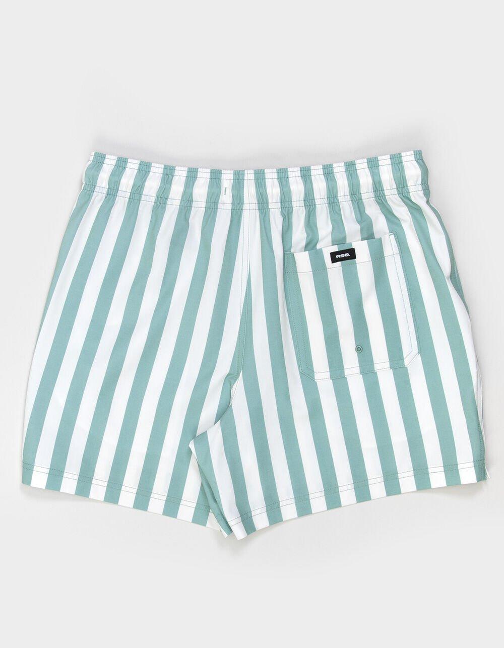 RSQ Mens Bold Stripe Swim Shorts - CADET Product Image