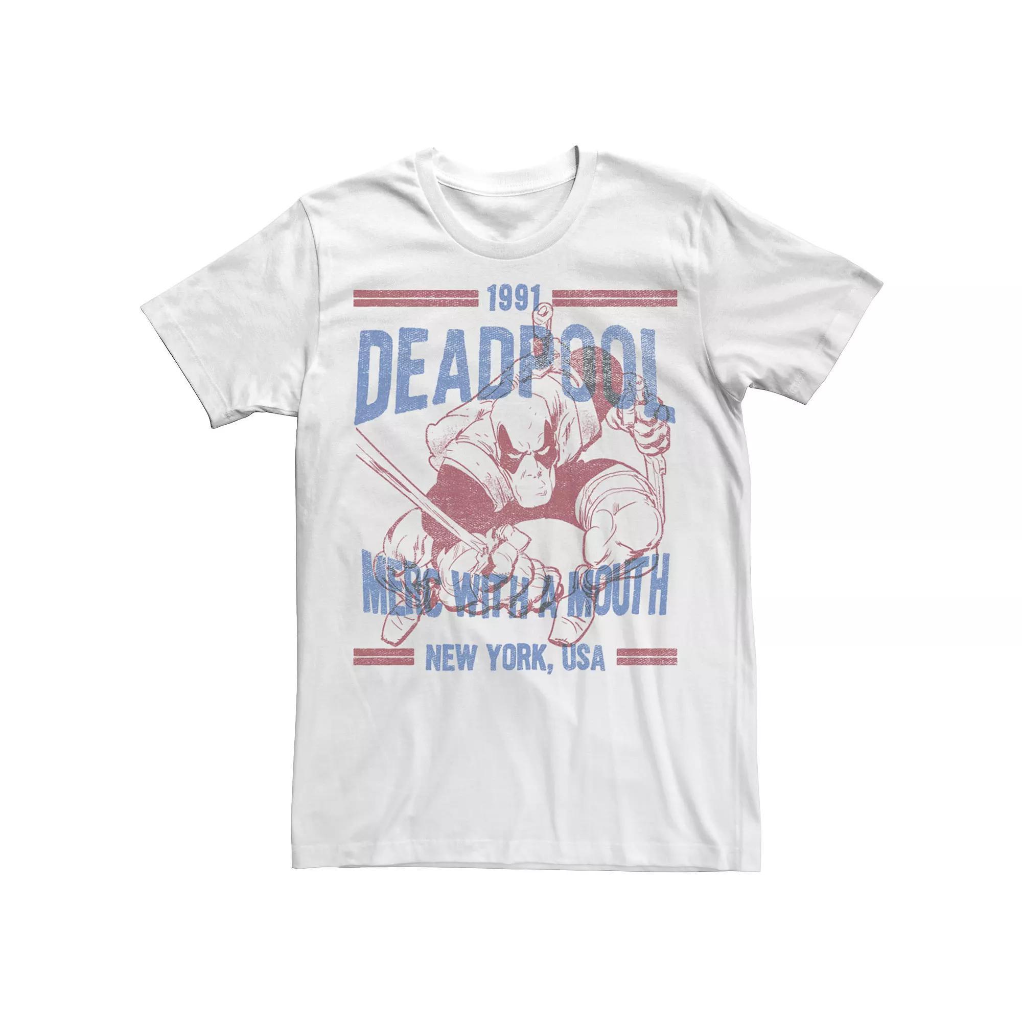 Men's Marvel Deadpool Est. 1991 Merc With A Mouth Tee, Size: Medium, White Product Image