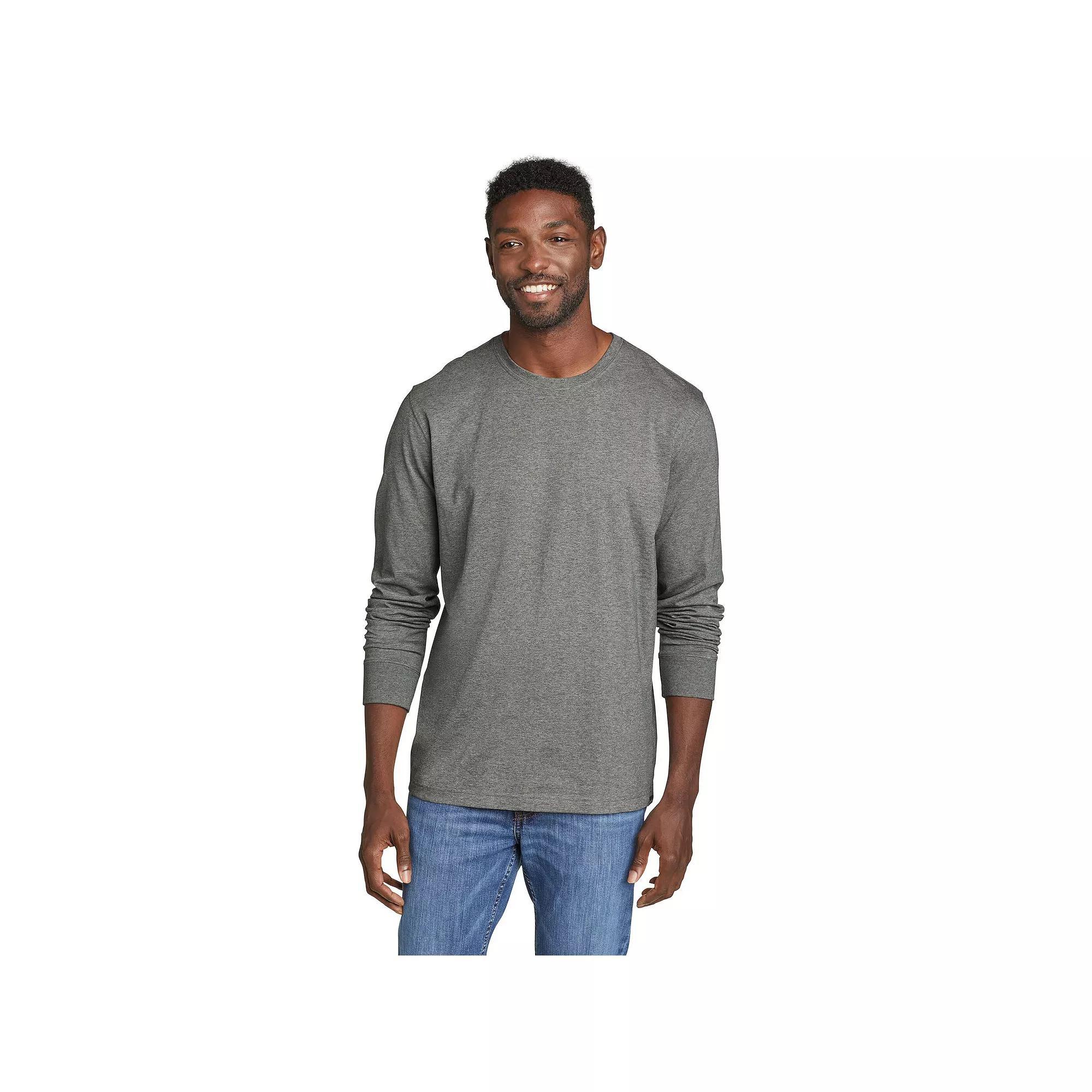 Men's Eddie Bauer Legend Wash Long Sleeve Classic Tee, Size: Small, Med Grey Product Image