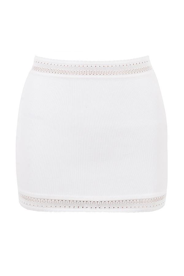 Sarelle  ivory dainty knit mini skirt Product Image