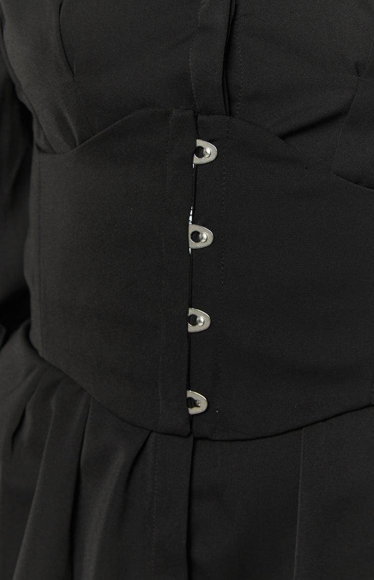 Social Black Mini Shirt Dress Product Image