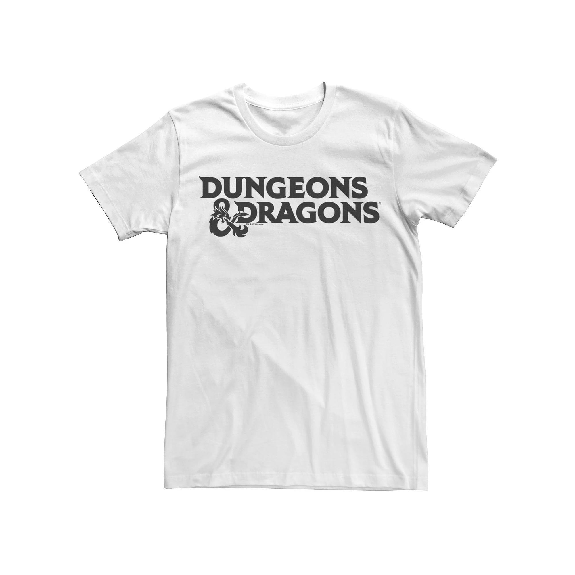 Big & Tall Dungeons And Dragons Flat Logo Tee, Men's, Size: 5XL, White Product Image