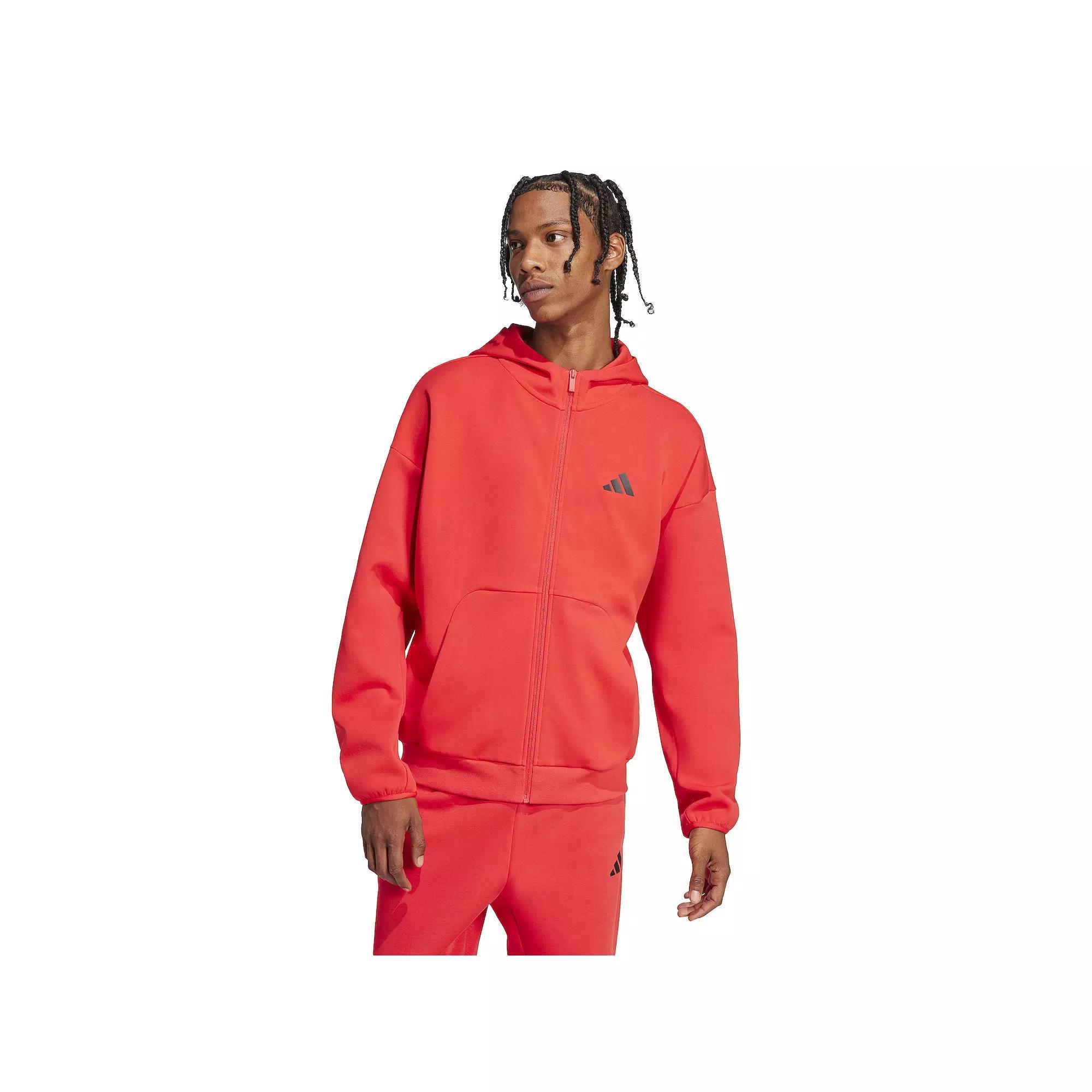Men's adidas Future Icons Small Logo Full-Zip Sportswear Hoodie, Size: XXL, Pure Red Product Image
