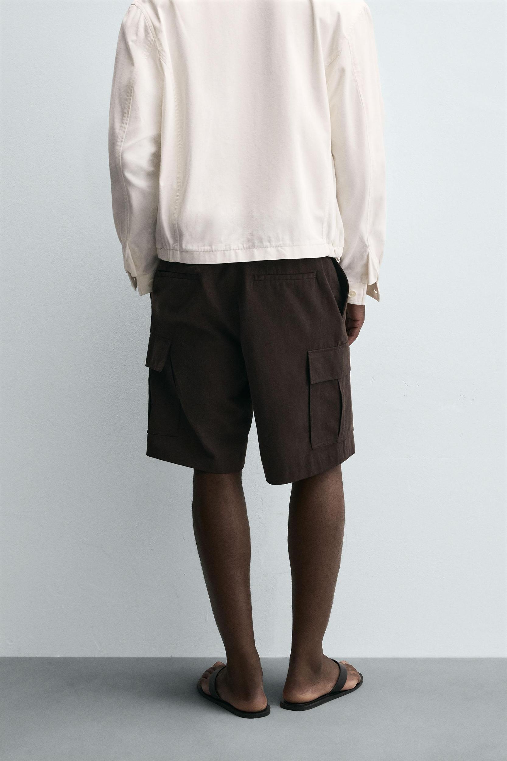 LYOCELL-COTTON CARGO SHORTS Product Image
