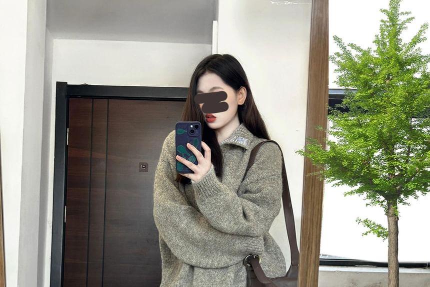 Collared Plain Sweater Product Image