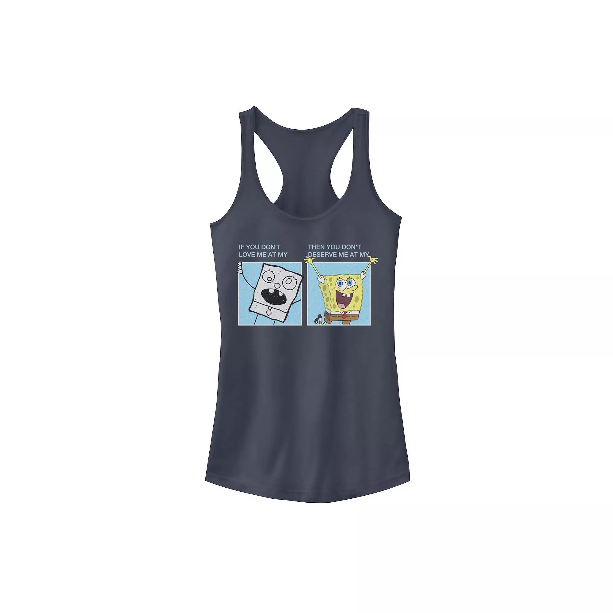 Juniors' SpongeBob SquarePants Doodlebob Meme Racerback Graphic Tank Top, Girl's, Size: Small, Blue Product Image
