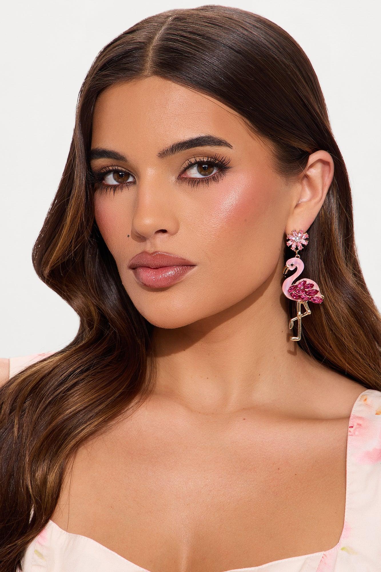 Flamingos Before Amigos Earrings - Pink/combo Product Image