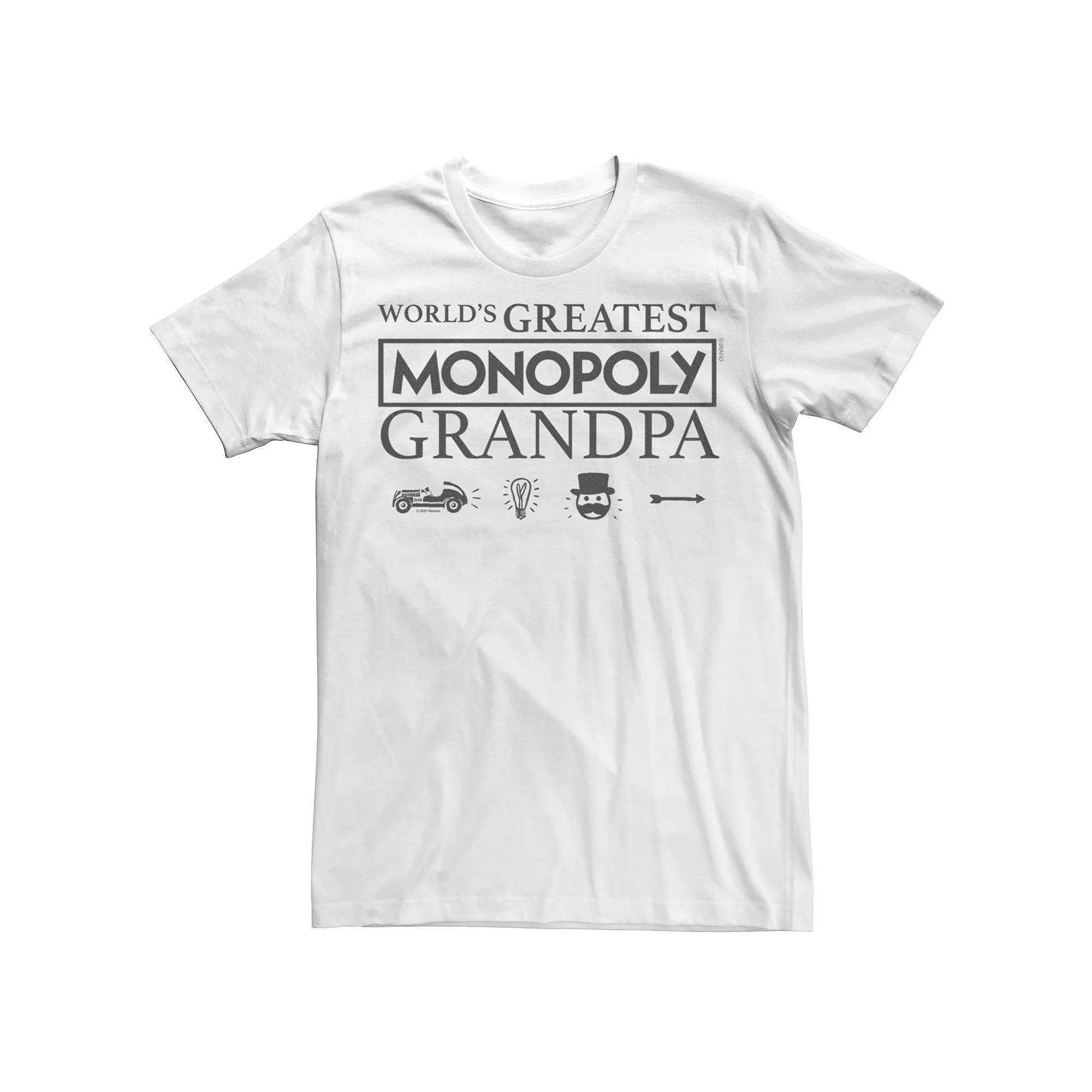 Men's Monopoly World's Greatest Grandpa Graphic Tee, Size: 4XB, White Product Image