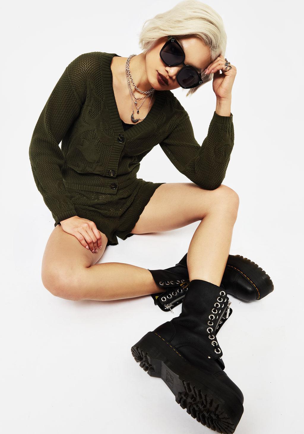 Tulip Jacquard Knit Cardigan Product Image