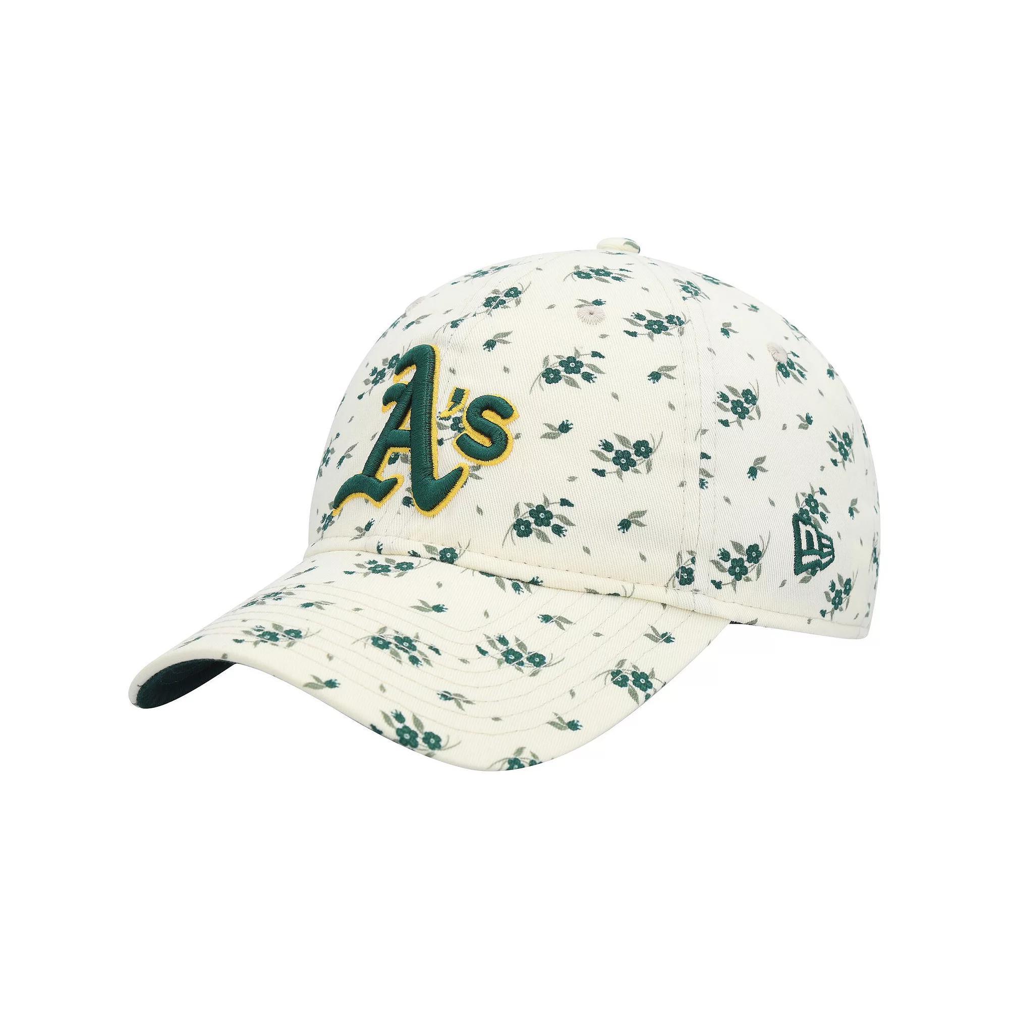 Womens New Era Cream Oakland Athletics Chrome Bloom 9TWENTY Adjustable Hat Product Image