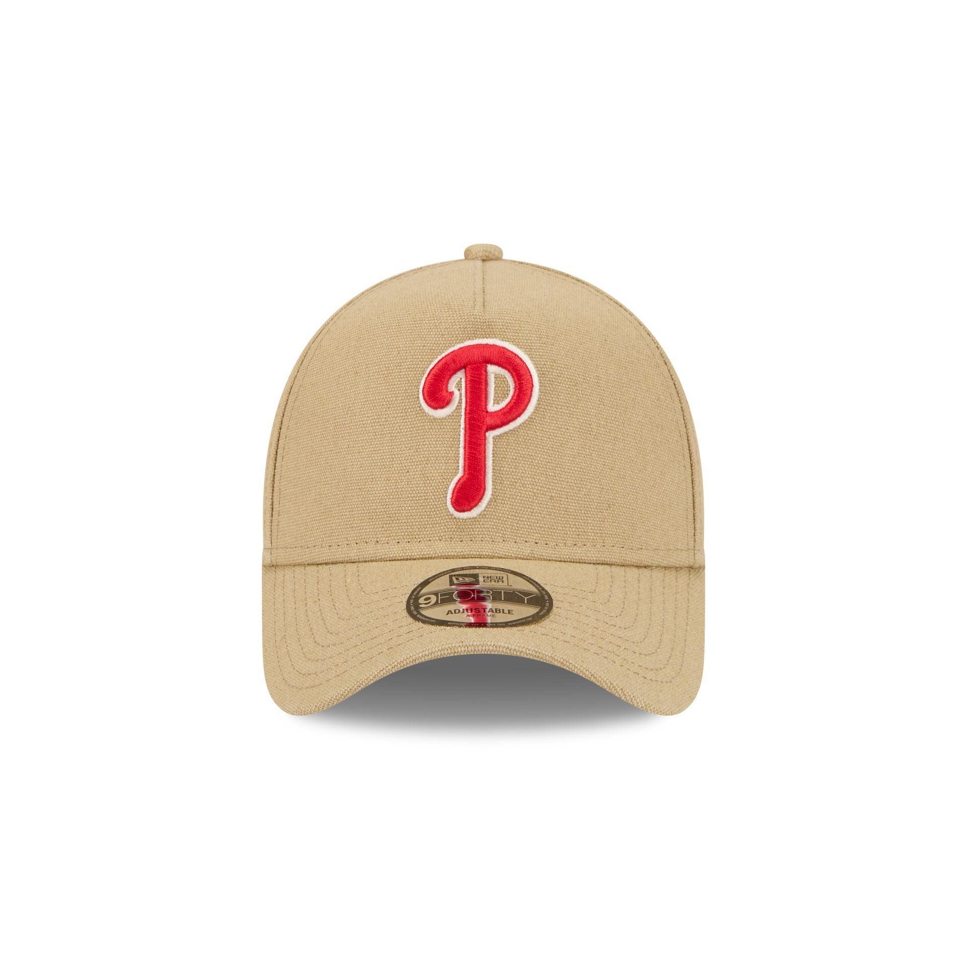 Philadelphia Phillies Logo Essentials Khaki 9FORTY A-Frame Snapback Hat Male Product Image