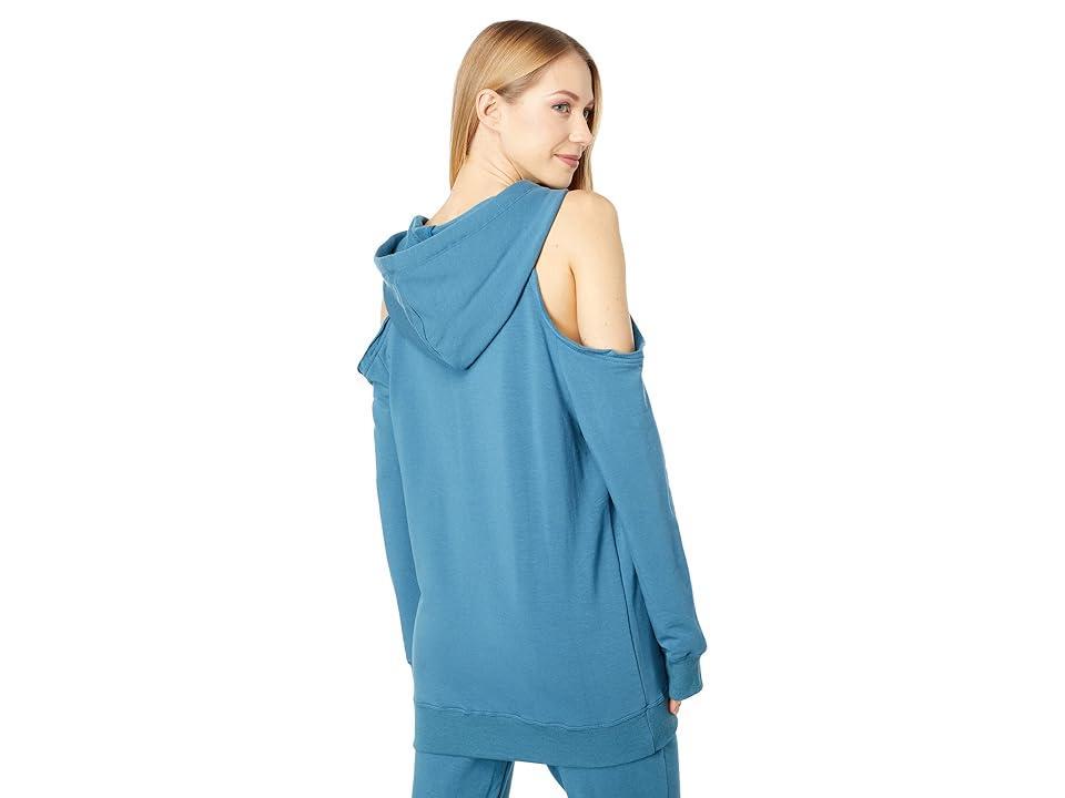 Kickee Pants Fleece Open Shoulder Pullover (Deep Sea) Women's Clothing Product Image