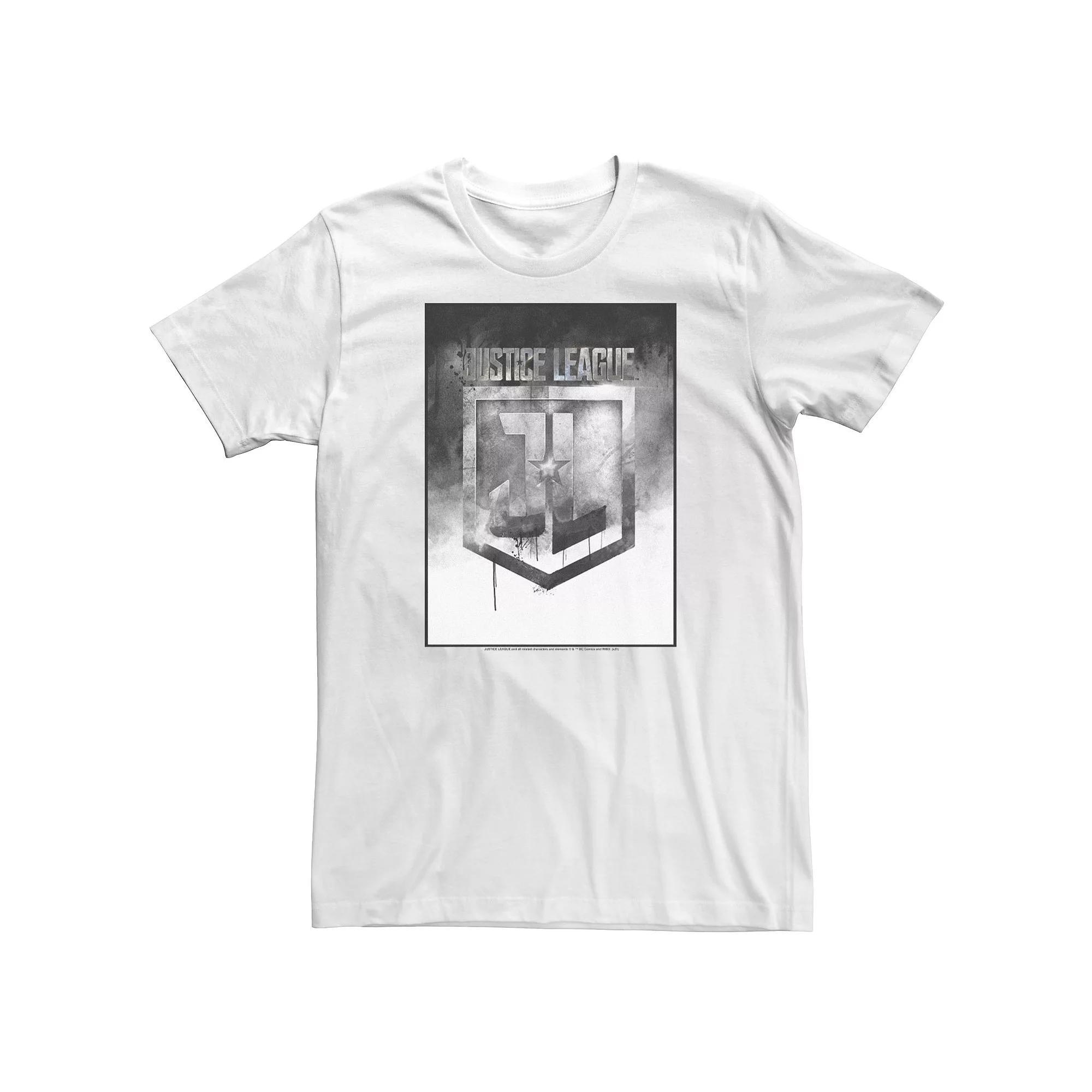 Big & Tall DC Comics Justice League Smokey Logo Tee, Men's, Size: 4XL Tall, White Product Image