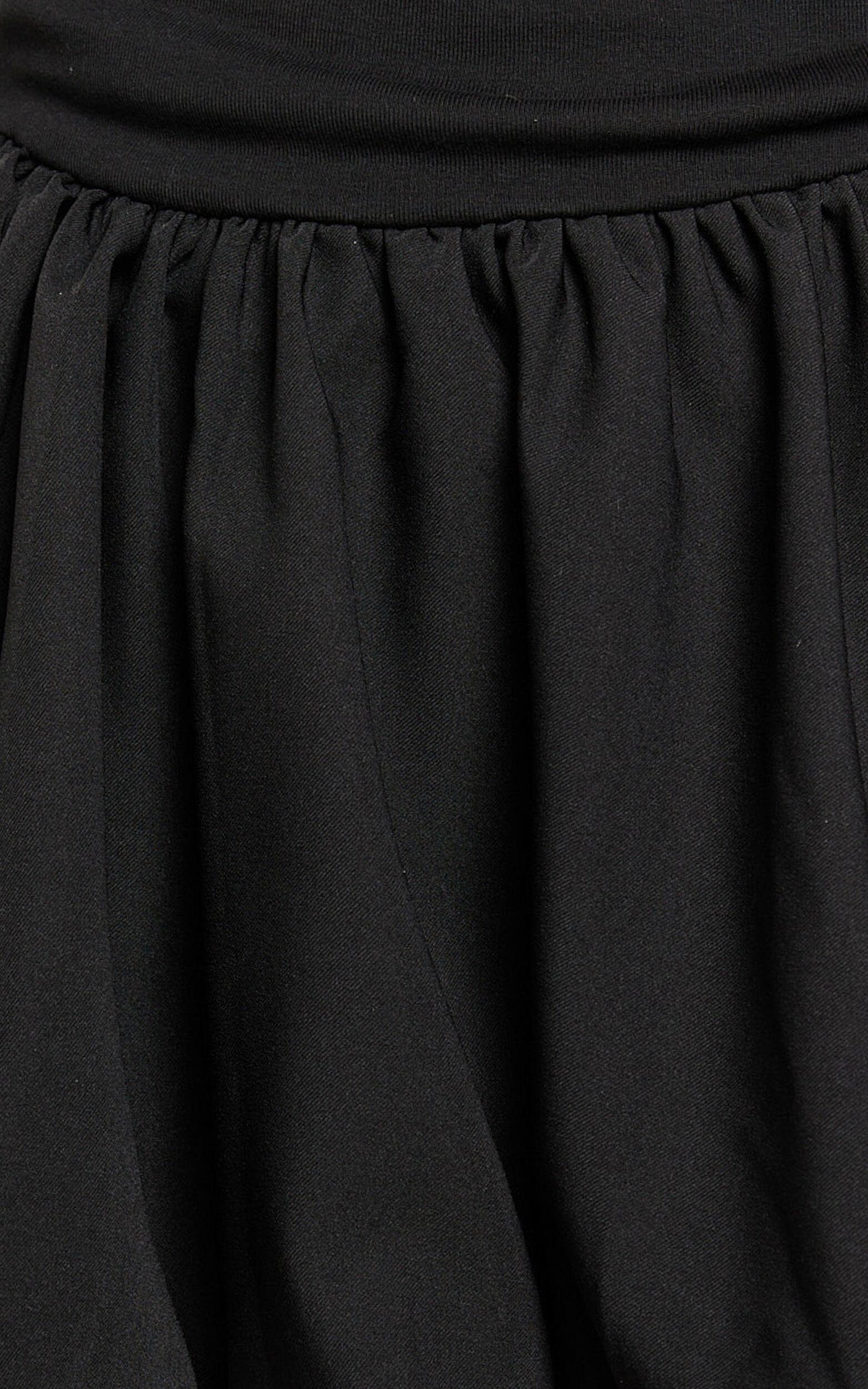 Bridgette Mini Dress - Straight Neck Sleeveless Bubble Hem Dress in Black Product Image