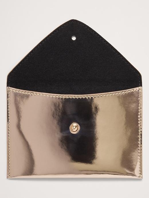Snake-Print Leather Mini Envelope Pouch Product Image