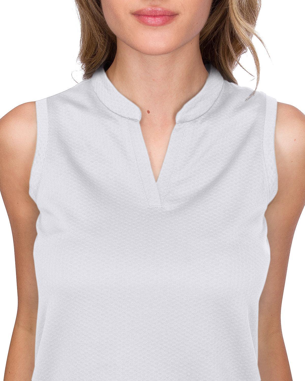 Three Sixty Six Women's Waffle-Textured Collarless Golf Polo Product Image