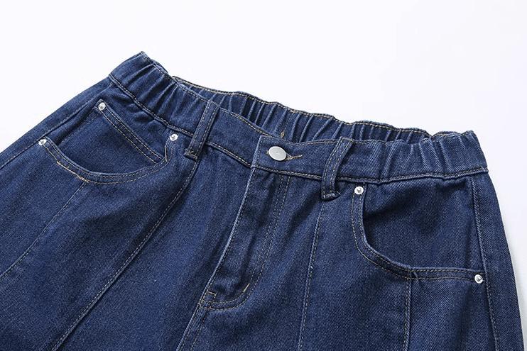 RT No. 11269 RECONSTRUCTED BAGGY STRAIGHT DENIM JEANS Product Image