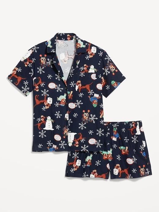Printed Flannel Pajama Set for Men Product Image