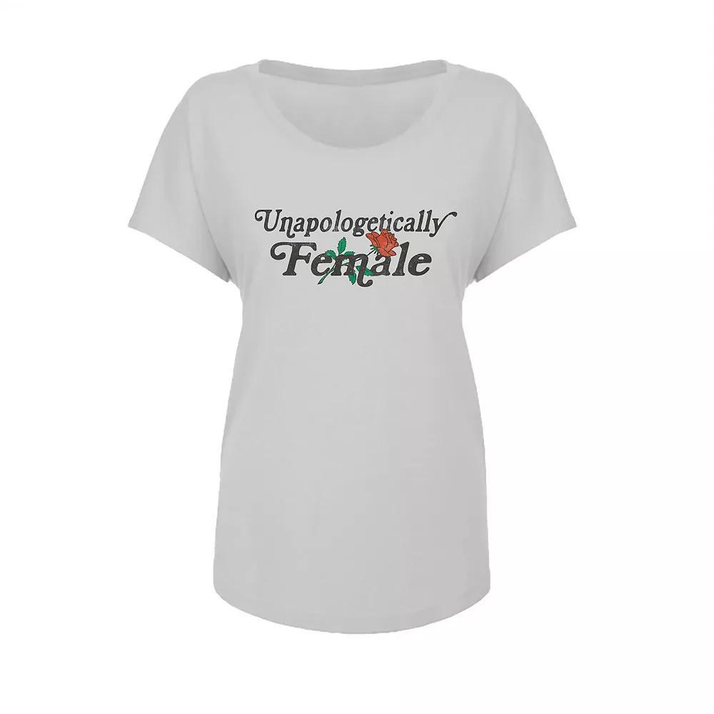 Juniors Grayson Threads Unapologetically Female Graphic Tee, Womens Grey White Product Image