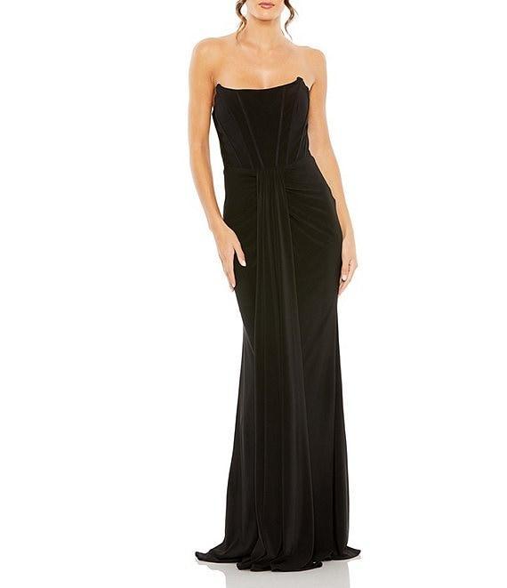 Mac Duggal Sweetheart Velvet Trim Jersey Gown Product Image