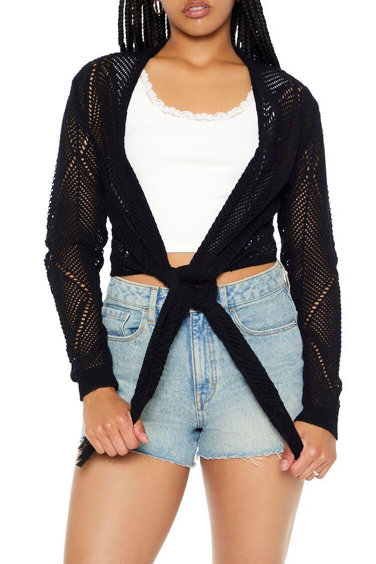 Open-Knit Tie-Front Sweater | Forever 21 Product Image
